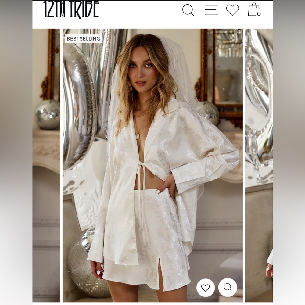 12th tribe white slit skirt